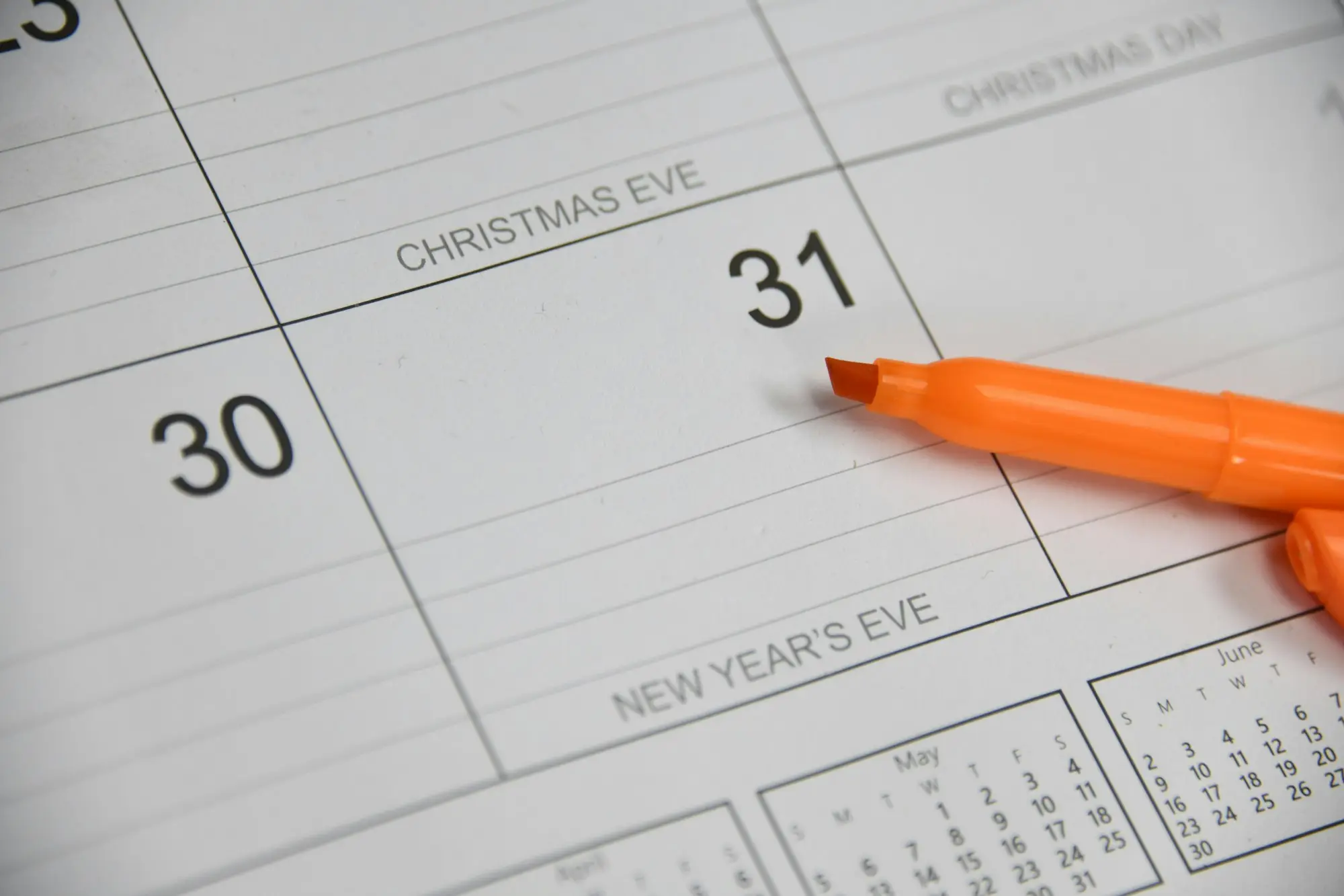 Marking a deadline on a calendar